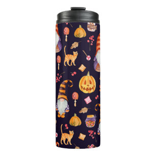 Termo Patrón sin foco con elementos vintage de Halloween