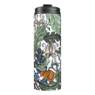 Termo Patrón sin foco con flores de estilo art deco. M