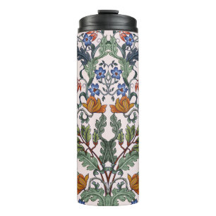 Termo Patrón sin foco con flores de estilo art deco. M