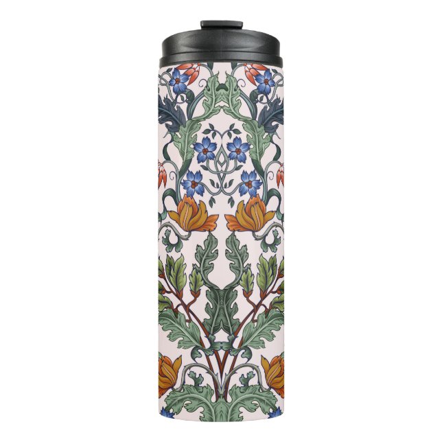 Termo Patrón sin foco con flores de estilo art deco. M (Anverso)