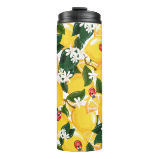Termo Patrón sin foco con frutas tropicales de limón de