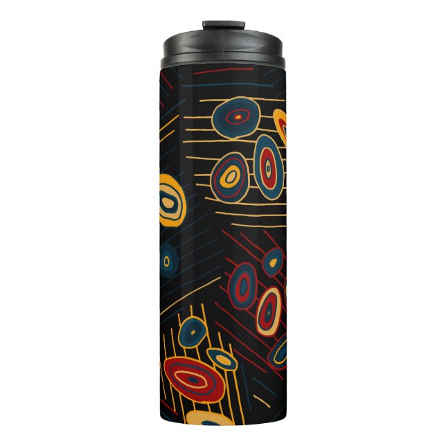 Termo Patrón sin foco con garabatos abstractos modernos. (Anverso)