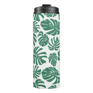 Termo Patrón sin foco con hojas de Monstera. Decorati