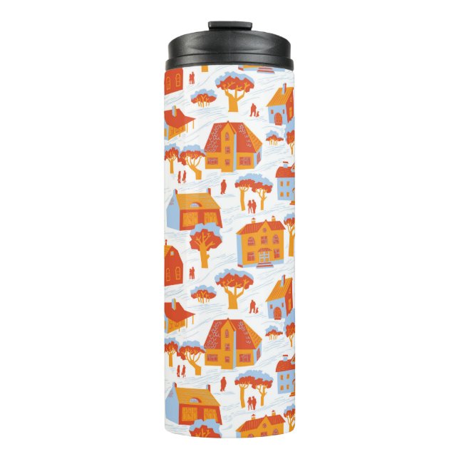 Termo Patrón sin foco con las casas. Cute town Architect (Anverso)