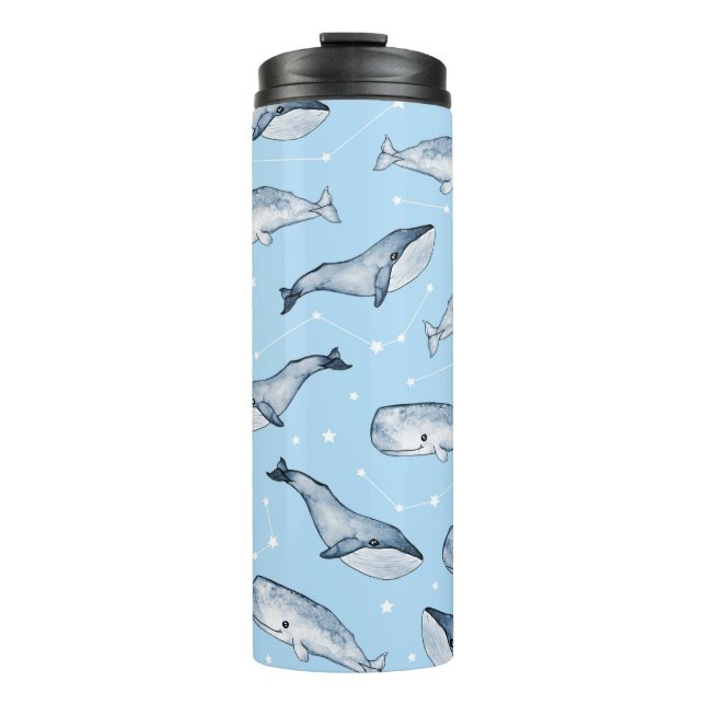 Termo Patrón sin foco con lindas ballenas y estrellas. A (Anverso)