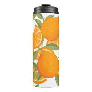 Termo Patrón sin foco de fruta cítrica naranja amarilla 