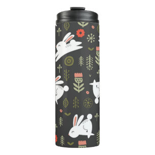 Termo Patrón sin foco en un fondo oscuro. Blanco liso 