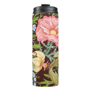 Termo Patrón sin foco floral, fondo con In art no