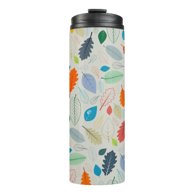 Termo Patrón sin foco - Ilustración de hojas de otoño vi (Anverso)