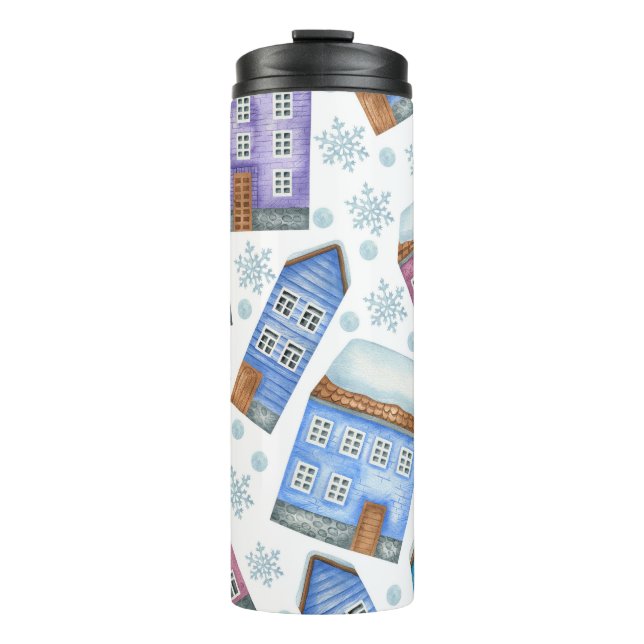 Termo Patrón sin foco que representa casas de invierno y (Anverso)