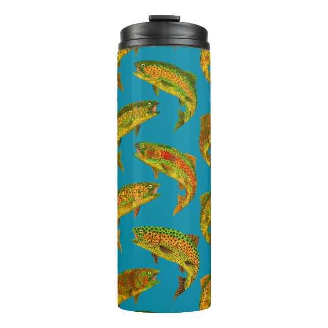 Termo Patrón sin problemas de la trucha arco iris de hoj (Anverso)