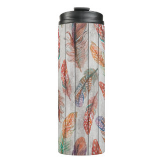 Termo Patrón sin problemas de plantilla con plumas de co