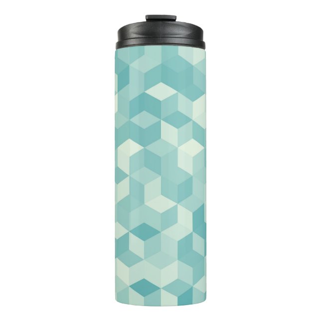 Termo Patrón sin soldadura de color azul hexagonal (Anverso)
