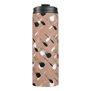 Termo Patrón sin soldadura de franjas geométricas marron