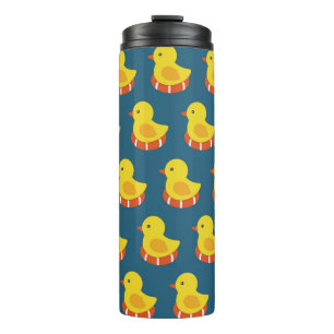 Termo patrón sin soldadura de pato de goma amarillo. Ilu