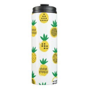 Termo Patrón sin soldadura de piña. Diseño infantil.