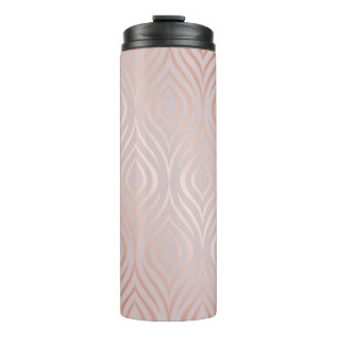 Termo Patrón sin soldadura geométrico de oro Rosa