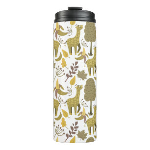Termo Patrón sin soldadura Giraffe amarillo fondo blanco