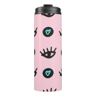 Termo Patrón suave de cintura con ojos de doodle y h