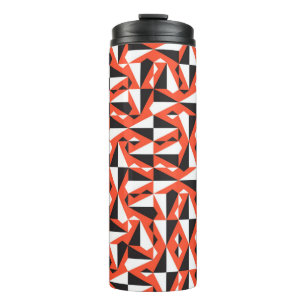 Termo Patrón textil sin costura geométrico en rojo,