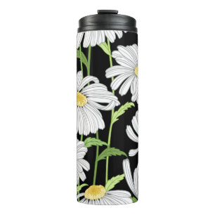 Termo patrón transparente con flores de verano