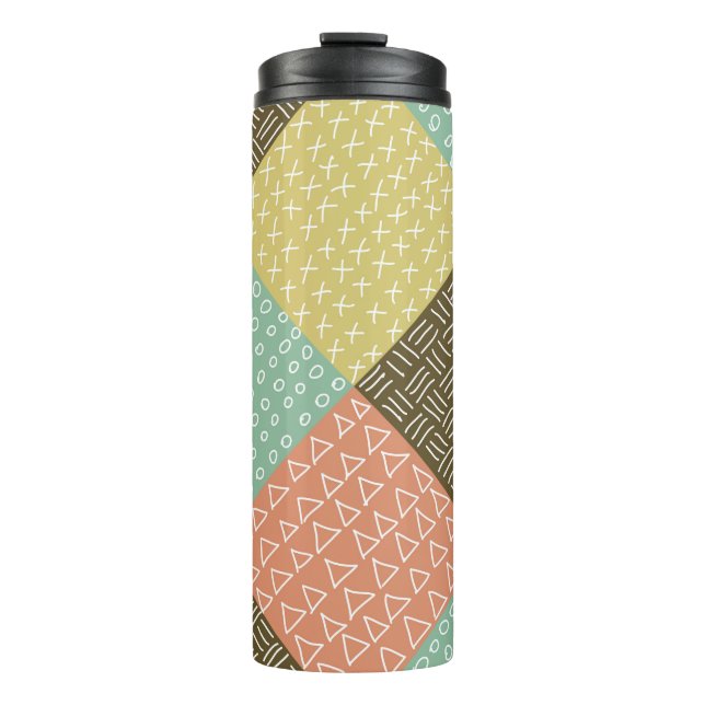 Termo  patrón transparente con hipster dibujado a mano (Anverso)