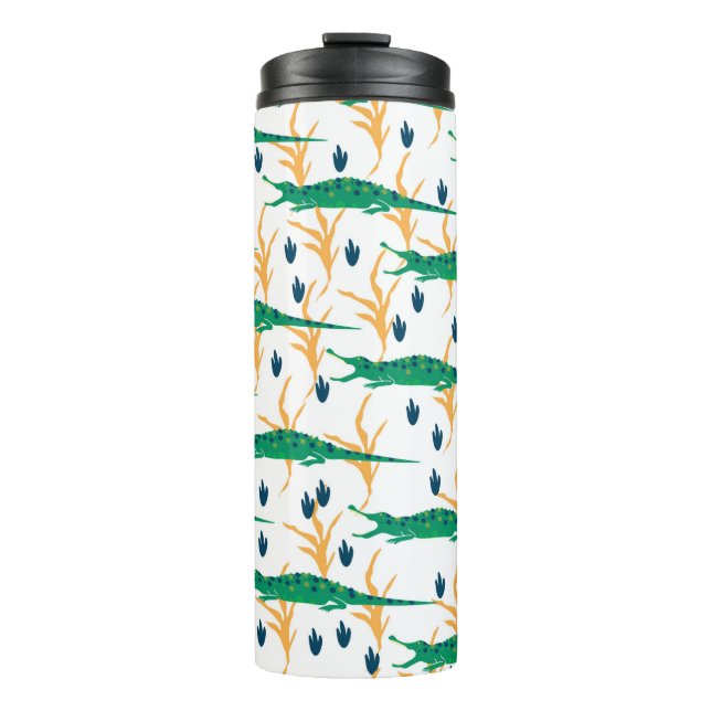 Termo Patrón transparente de cocodrilos. animales person (Anverso)