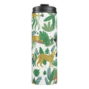 Termo patrón transparente de leopardos en la jungla. Met