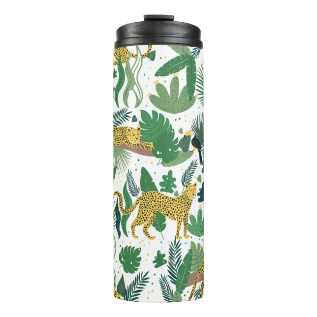 Termo patrón transparente de leopardos en la jungla. Met (Anverso)