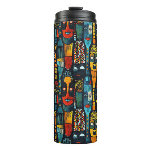 Termo Patrón tribal africano con ídolos.