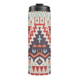 Termo Patrón Tribal de Seamless Vintage. Ética geométric
