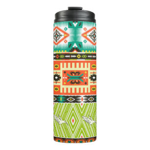 Termo Patrón tribal sin foco con elementos geométricos y