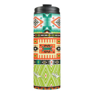 Termo Patrón tribal sin foco con elementos geométricos y