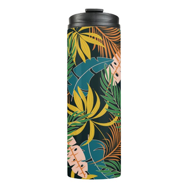 Termo Patrón tropical fluido de verano con un amarillo b (Anverso)