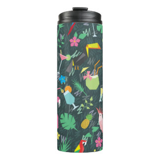 Termo Patrón tropical sin foco con aves y bebidas 1