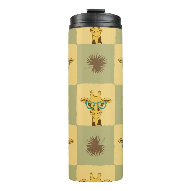 Termo Patrón tropical sin foco con jirafa y palmera (Anverso)