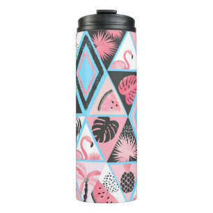 Termo Patrón tropical sin foco en el estilo de los mosai