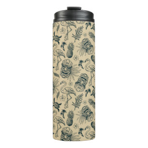 Termo Patrón tropical vintage