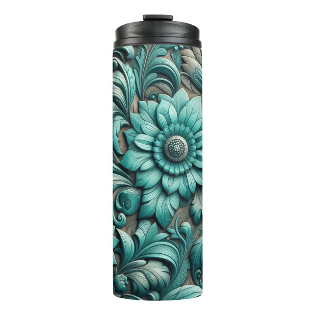 Termo Patrón Turquoise Floral con herramienta Turquesa V (Anverso)