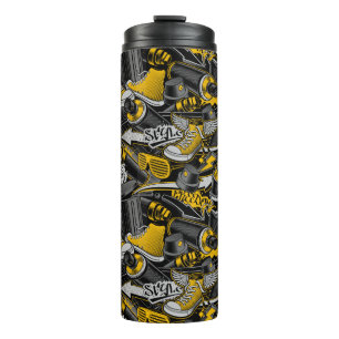 Termo Patrón urbano del graffiti retro
