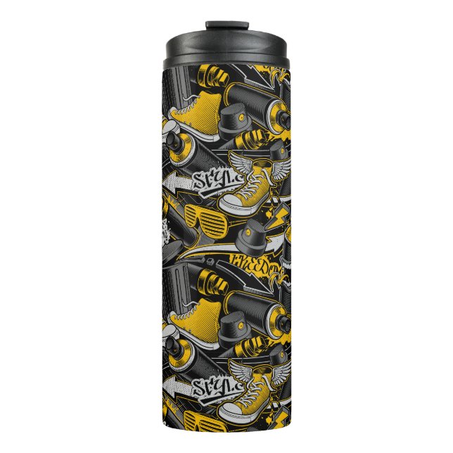 Termo Patrón urbano del graffiti retro (Anverso)