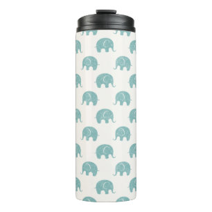 Termo Patrón Verde azulado de elefante corto