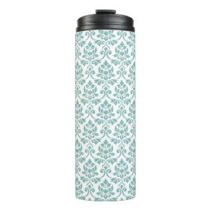 Termo Patrón Verde azulado de Feuille Damask