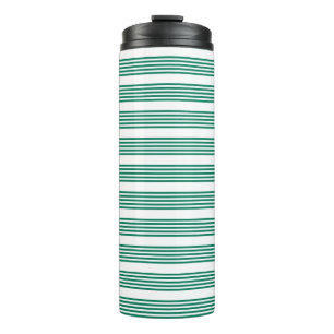 Termo Patrón verde y blanco de cinco rayas