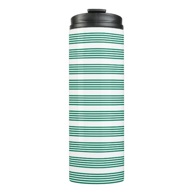 Termo Patrón verde y blanco de cinco rayas (Anverso)
