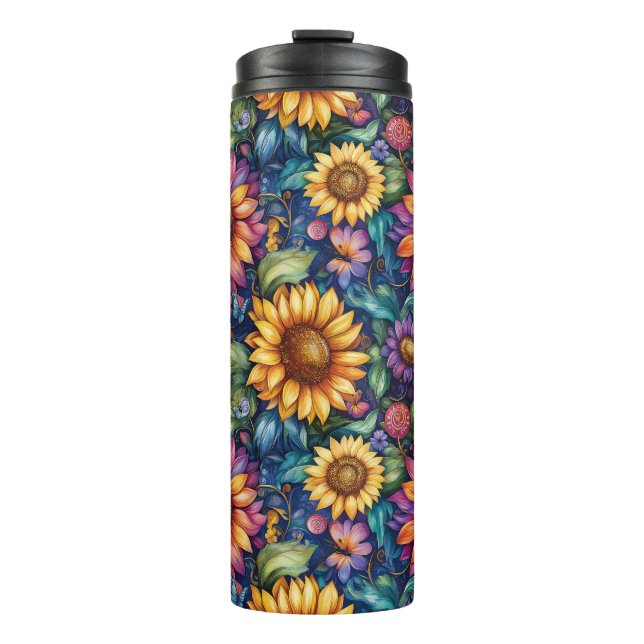 Termo Patrón vibrante Bohemian Floral Dreamscape (Anverso)
