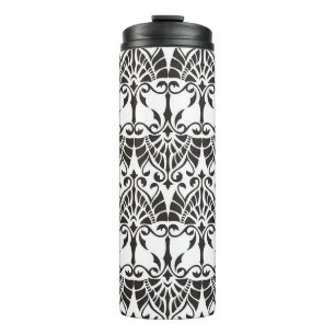 Termo patrón vintage con nombre floral y geométrico