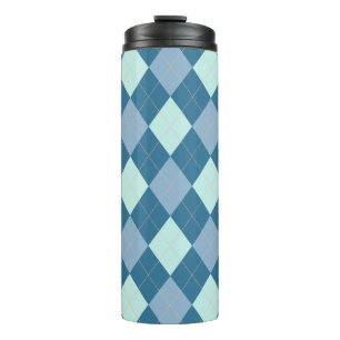 Termo Patrón Vintage de Argyle Azul