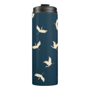 Termo Patrón vintage de sihouette de gránulos japoneses