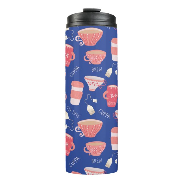 Termo Patrón vintage de teacup Tea Pot (Anverso)